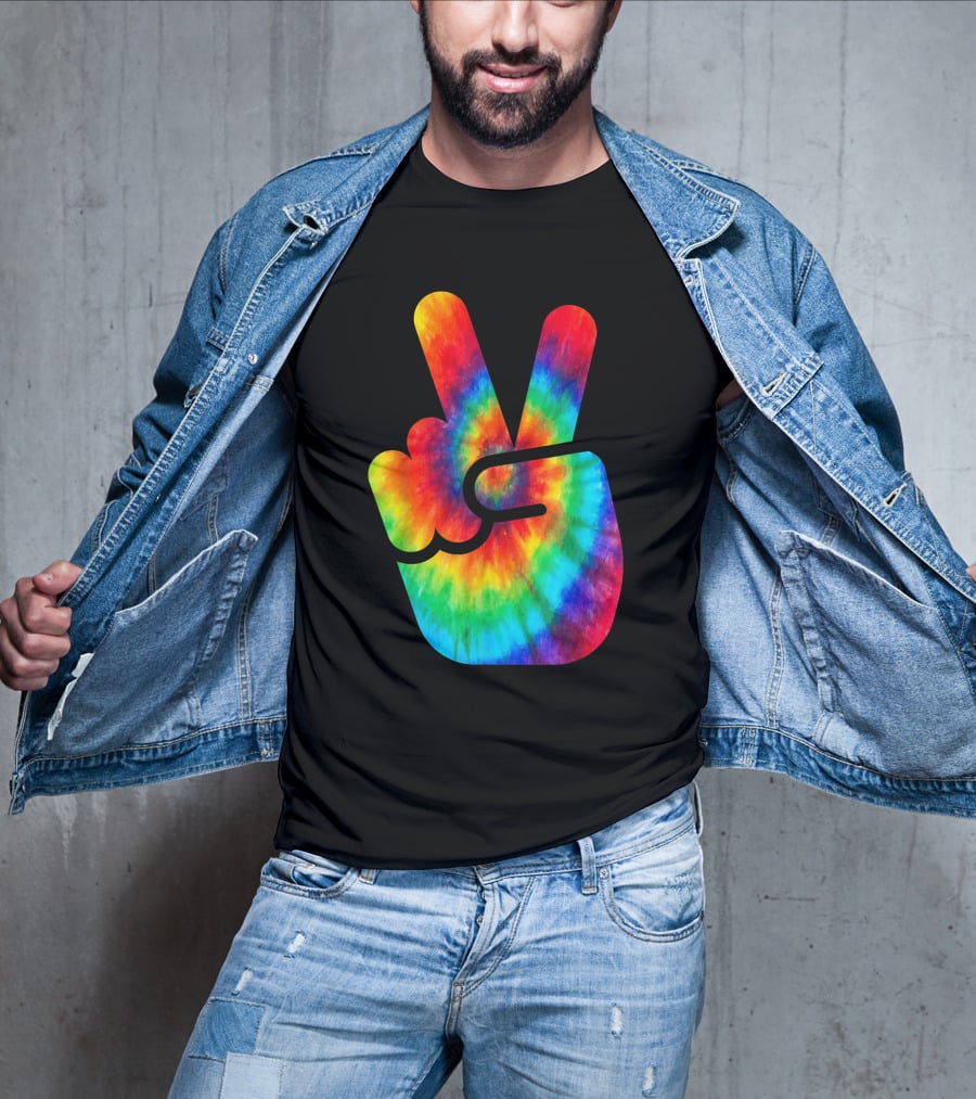 Peace Sign Rainbow Tie Dye Vibe T-Shirt