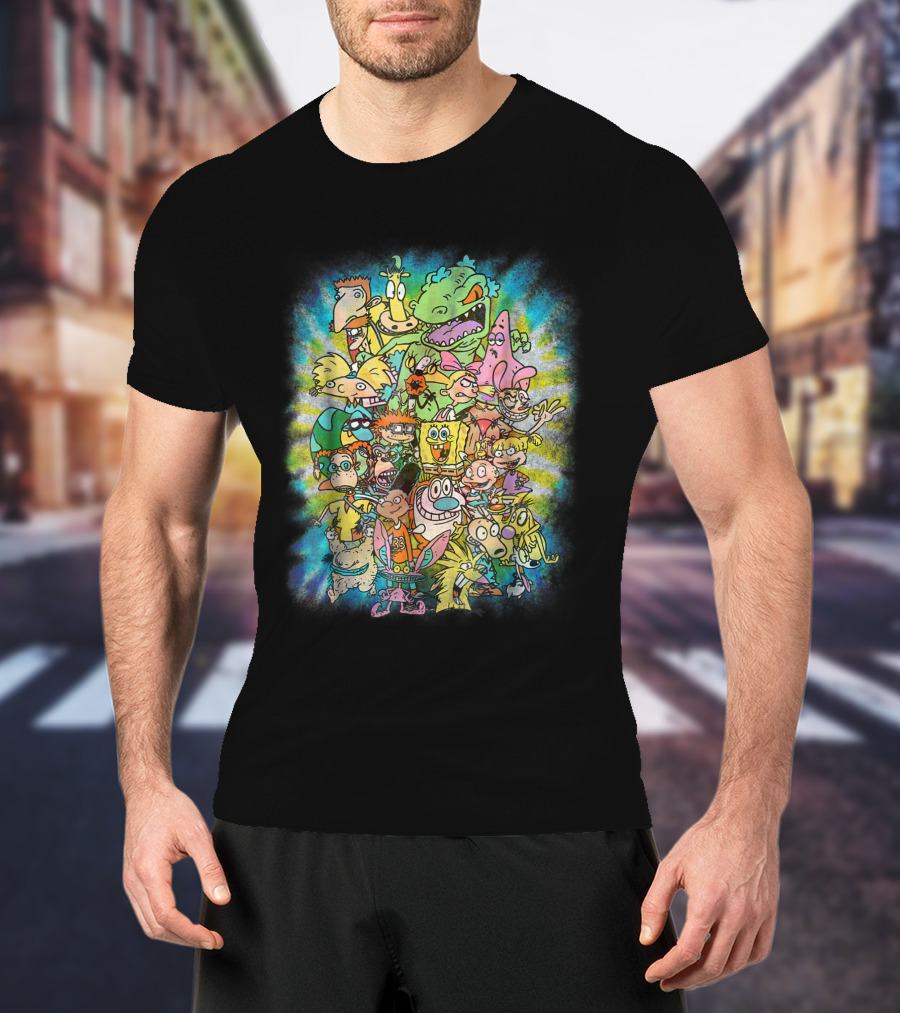 Nickelodeon 90s Ultimate Character Collage Tie Dye T-Shirt
