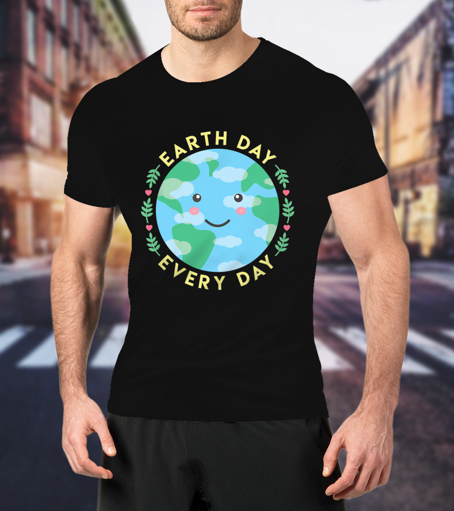 Earth Day Every Day Cute Kawaii Planet Love The Environment T-Shirt
