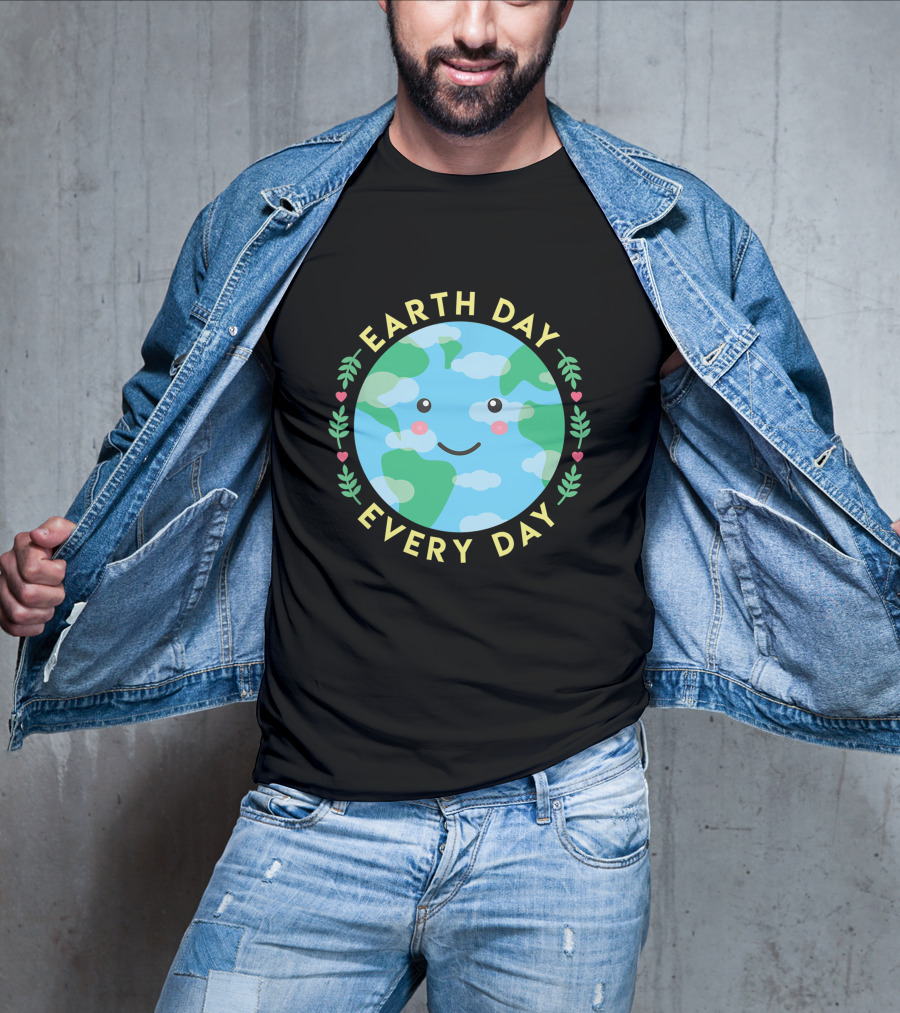 Earth Day Every Day Cute Kawaii Planet Love The Environment T-Shirt