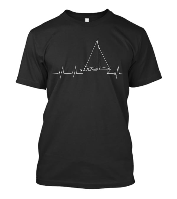 Funny Cute Sailboat Heartbeat Love To Sail T-Shirt