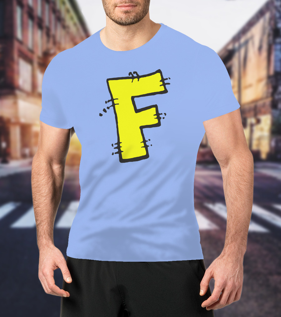 Forbush Man Large Yellow F Comic T-Shirt