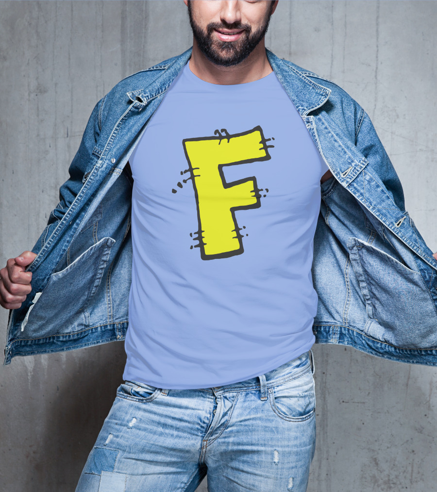 Forbush Man Large Yellow F Comic T-Shirt