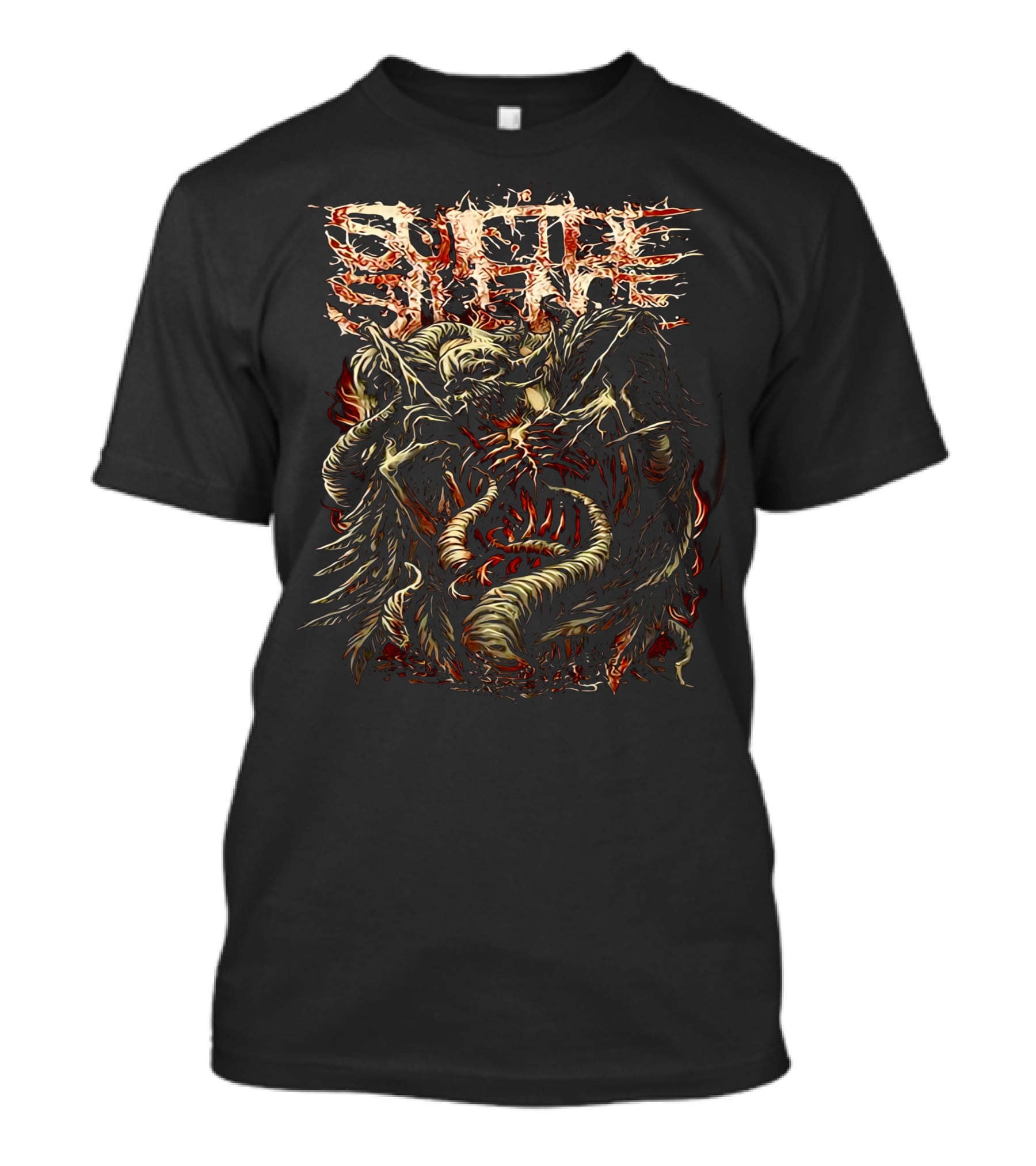 Suicide Silence Blasted Fiery Skull Serpent Demon T-Shirt