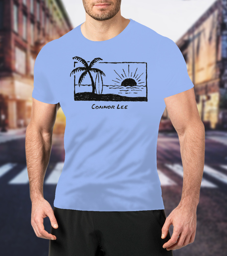 Connor Lee Palm Sunset Ocean Scene T-Shirt