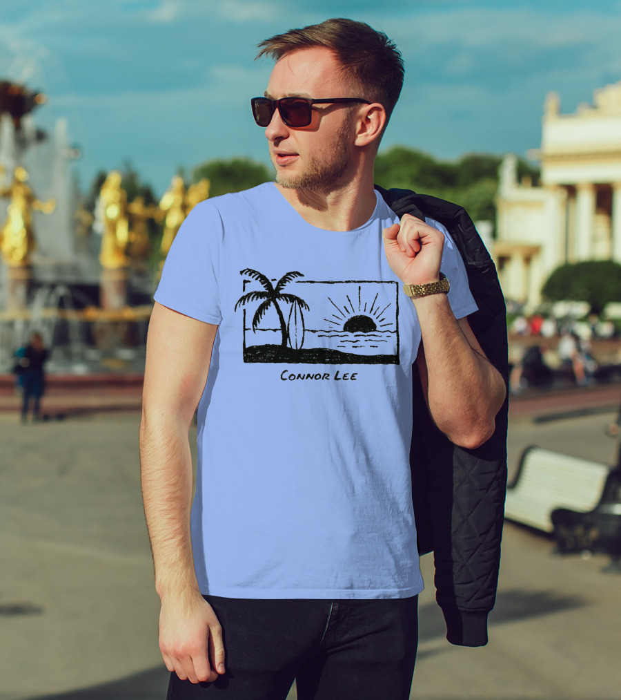 Connor Lee Palm Sunset Ocean Scene T-Shirt