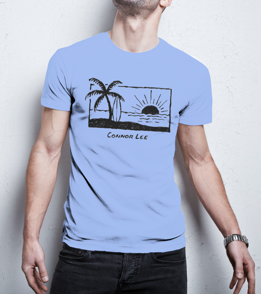 Connor Lee Palm Sunset Ocean Scene T-Shirt