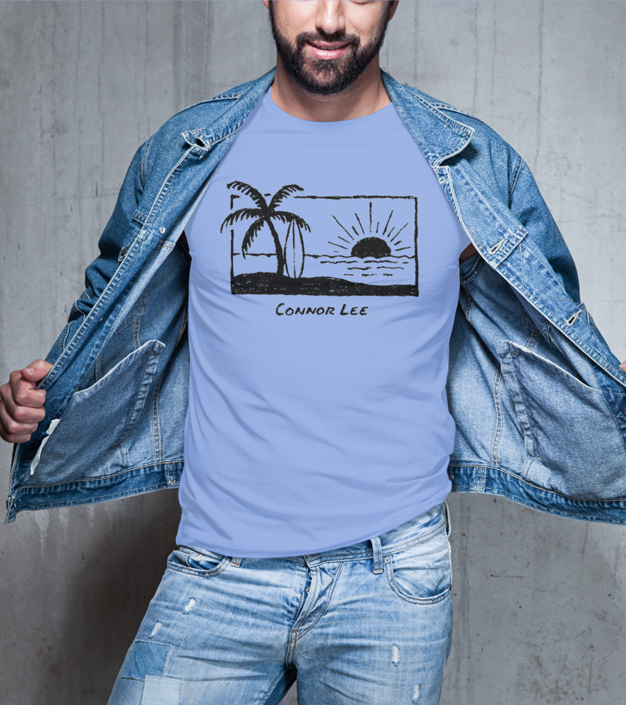 Connor Lee Palm Sunset Ocean Scene T-Shirt