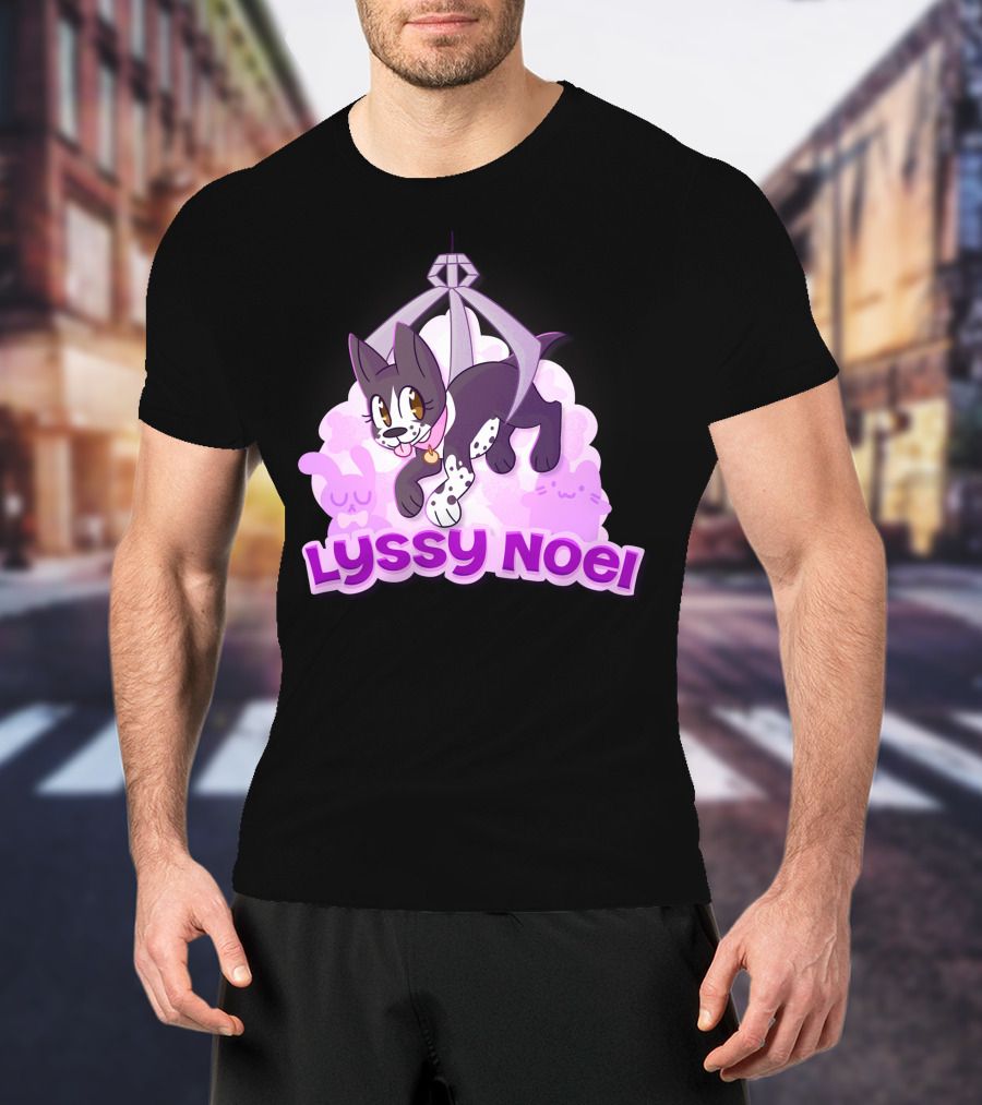 Lyssy Noel Cartoon Cat With Rabbits And Crystals T-Shirt
