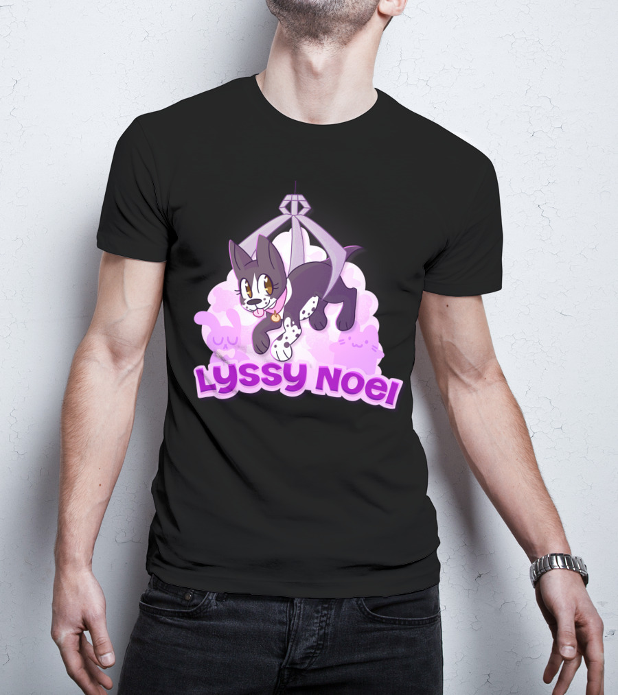 Lyssy Noel Cartoon Cat With Rabbits And Crystals T-Shirt