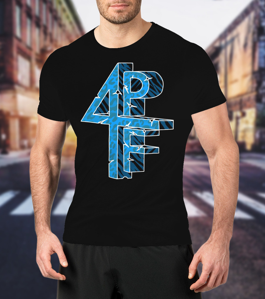 4PF Blue Animal Print T-Shirt
