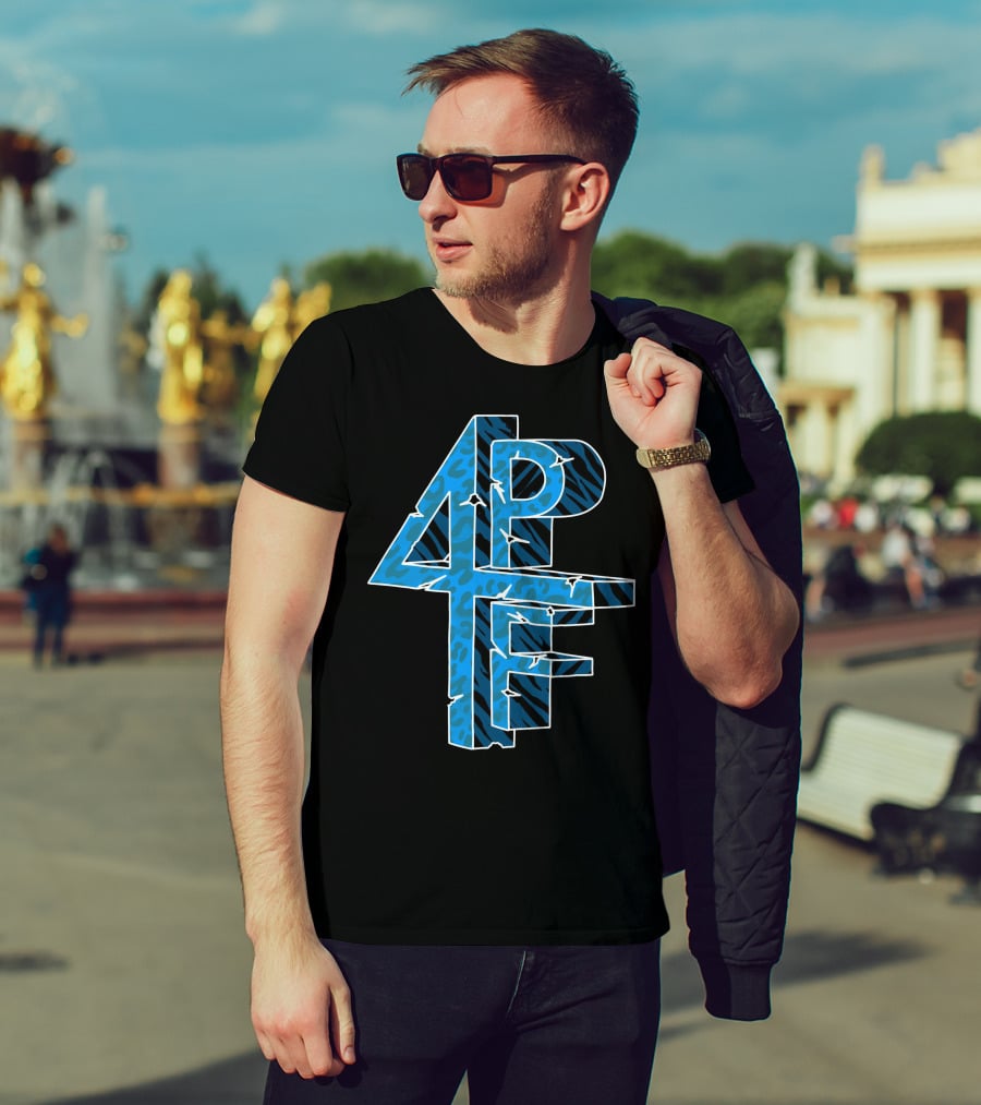 4PF Blue Animal Print T-Shirt