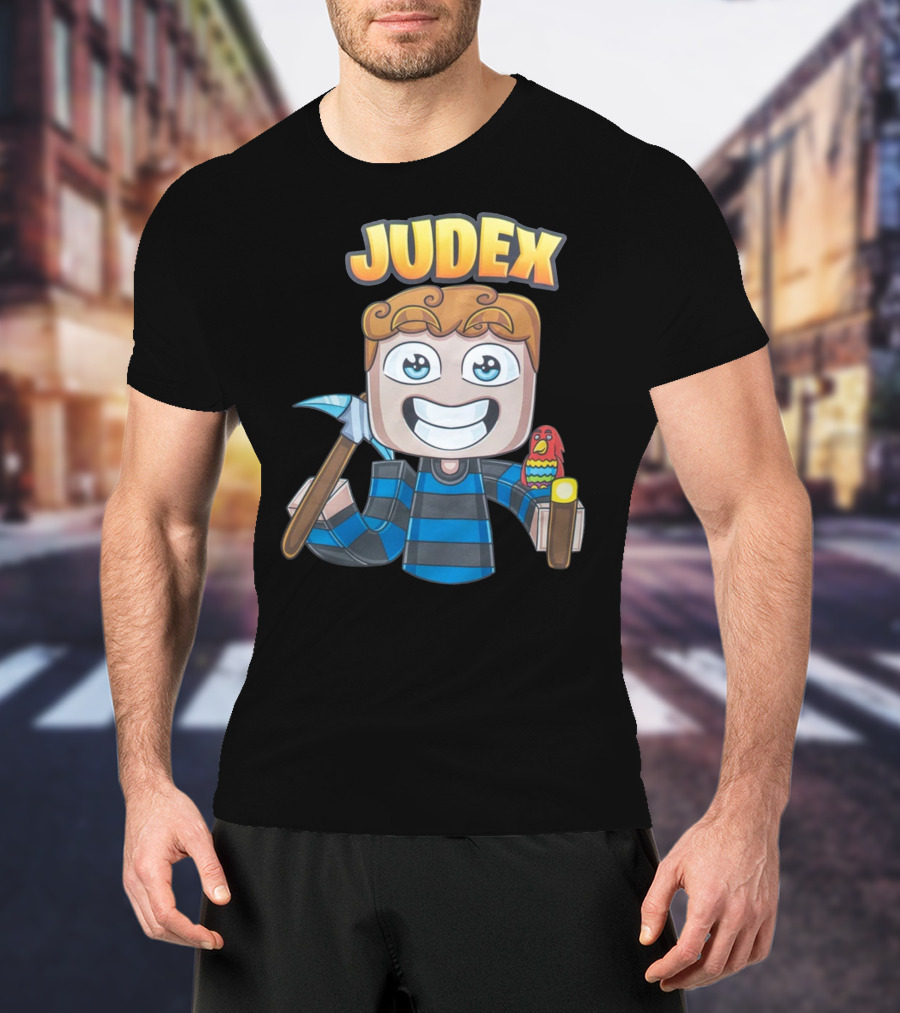 Judex Cartoon Character With Axe And Parrot T-Shirt