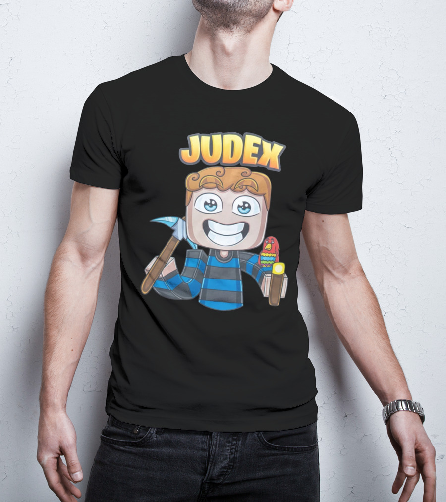 Judex Cartoon Character With Axe And Parrot T-Shirt