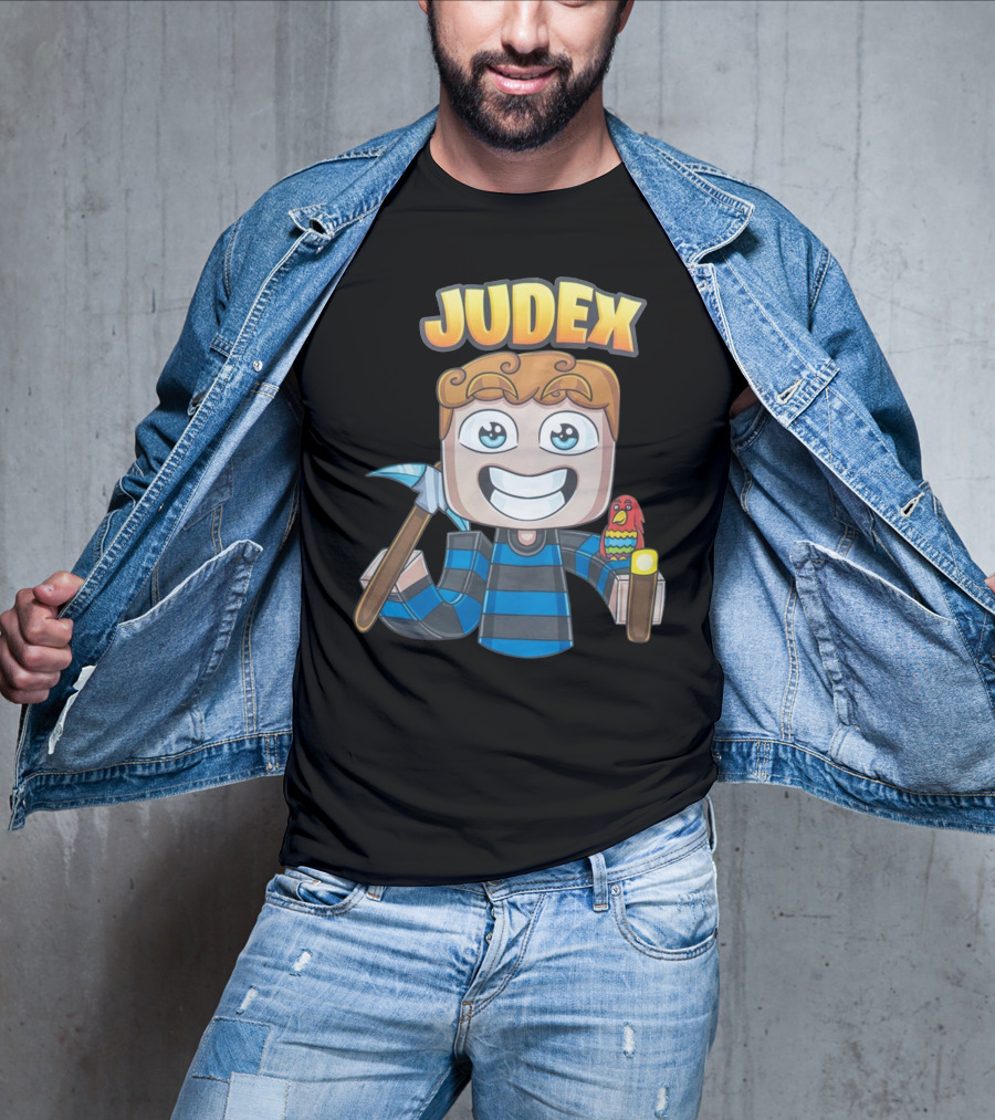 Judex Cartoon Character With Axe And Parrot T-Shirt