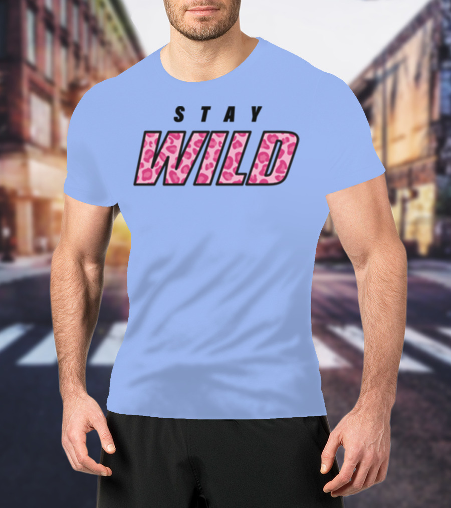 STAY WILD Leopard Print T-Shirt