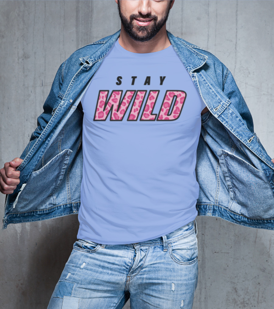 STAY WILD Leopard Print T-Shirt