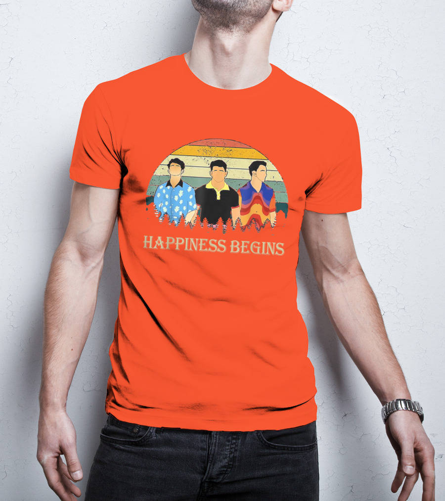 Retro Vintage Jonas Cool Brothers Happiness Begins Tour T-Shirt