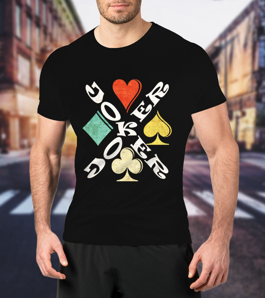 Joker Playing Cards Heart Spade Diamond Club T-Shirt