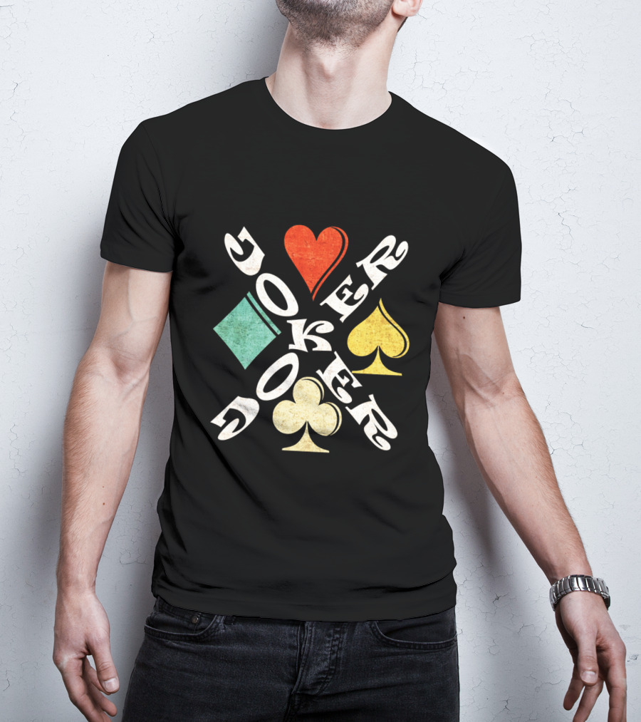 Joker Playing Cards Heart Spade Diamond Club T-Shirt
