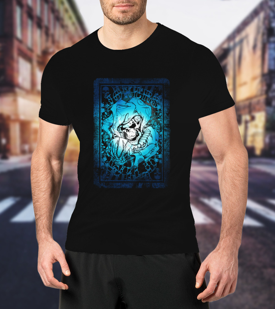 JOKERS WILD CARD Skeleton Jester Tattoo Style Poker T-Shirt