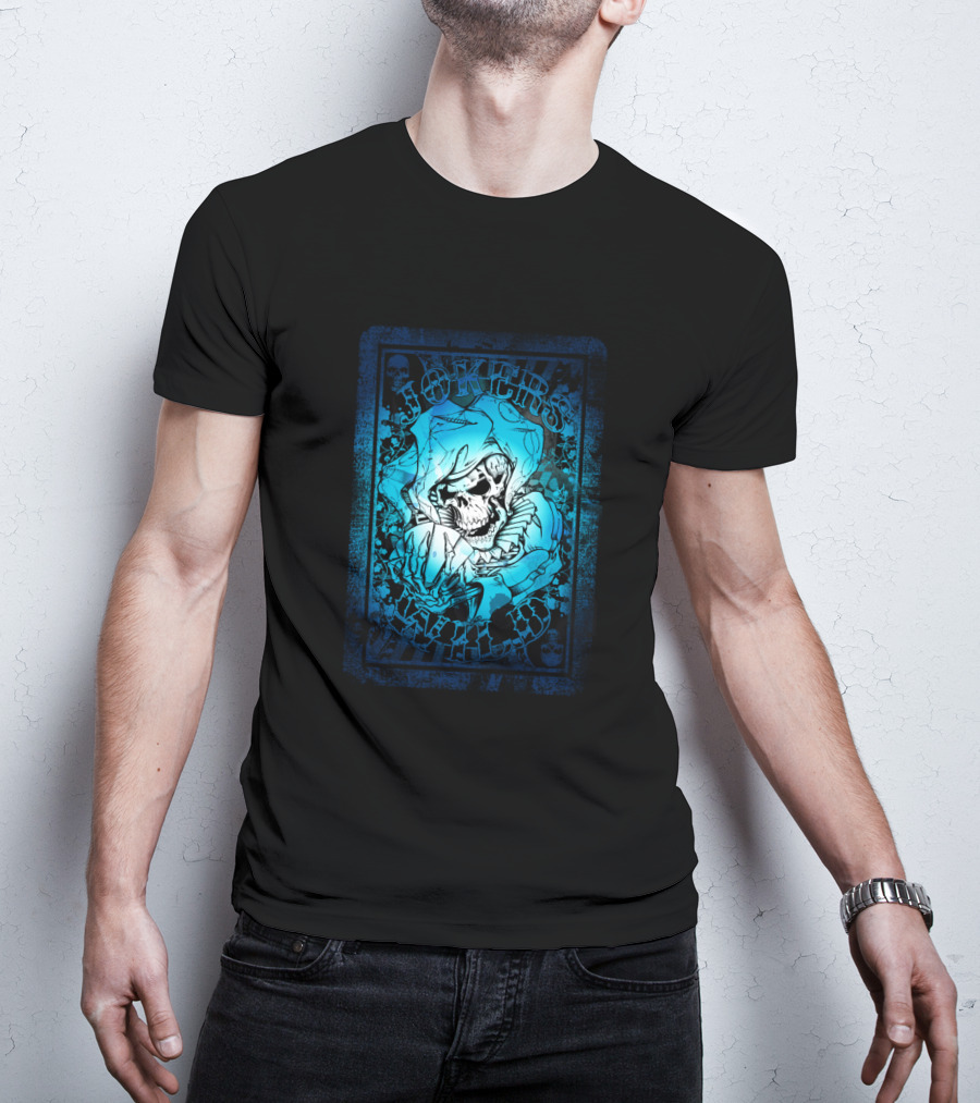JOKERS WILD CARD Skeleton Jester Tattoo Style Poker T-Shirt