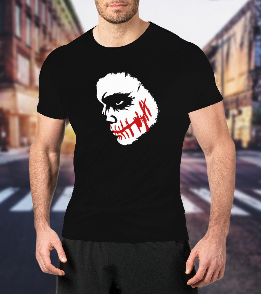 Scary Face Clown Joker Dark Grunge Red Smear T-Shirt