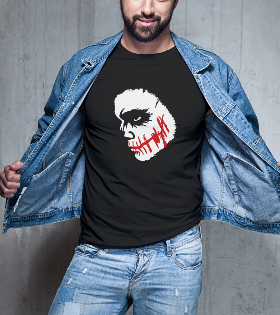 Scary Face Clown Joker Dark Grunge Red Smear T-Shirt