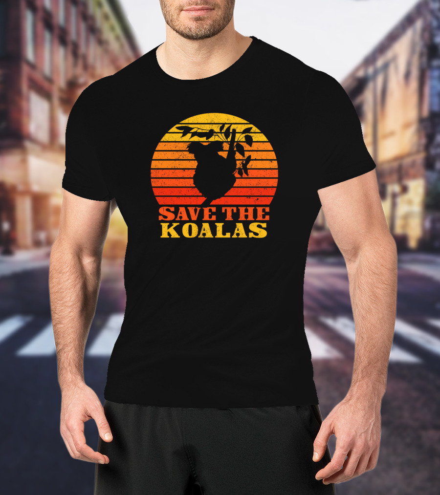 Save The Koalas Retro Sunset T-Shirt