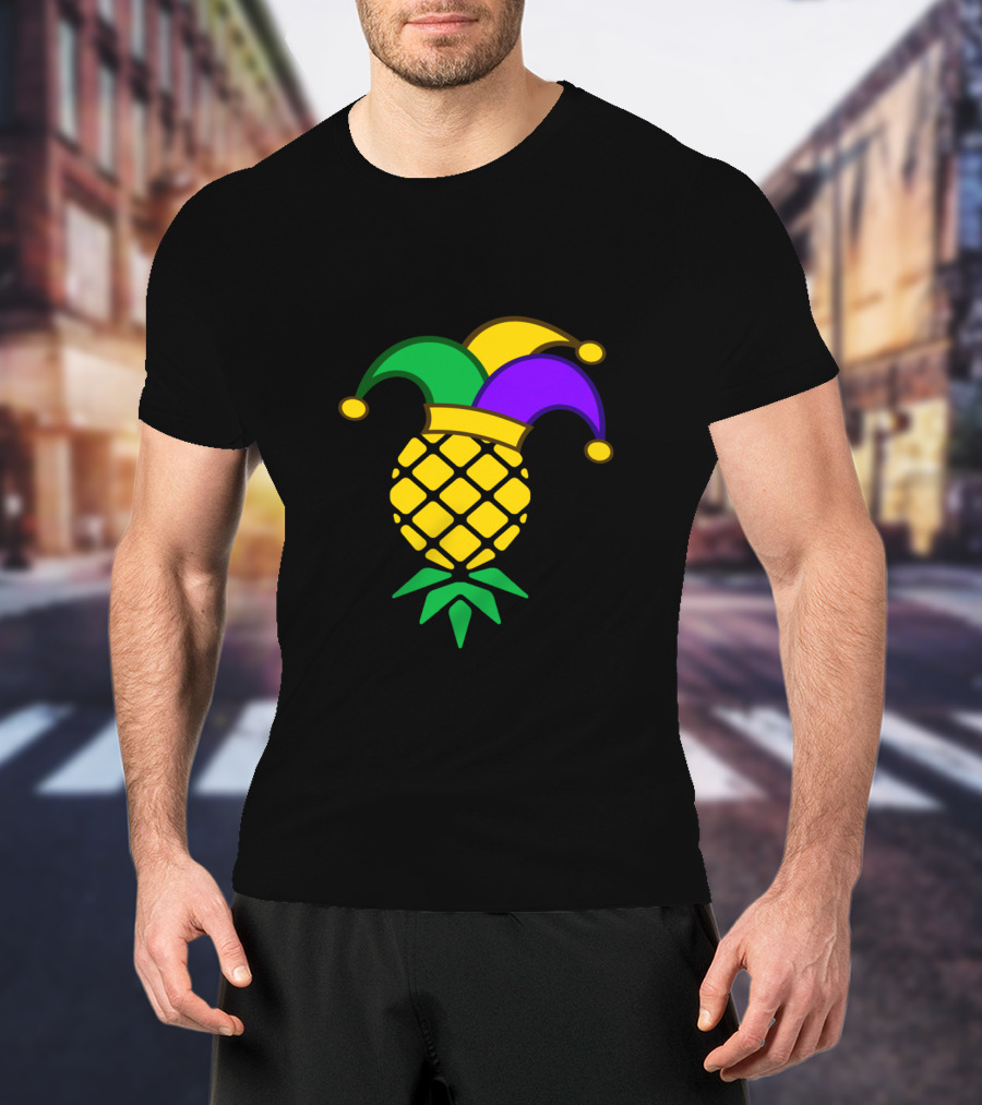 Upside Down Pineapple Jester Hat Mardi Gras T-Shirt