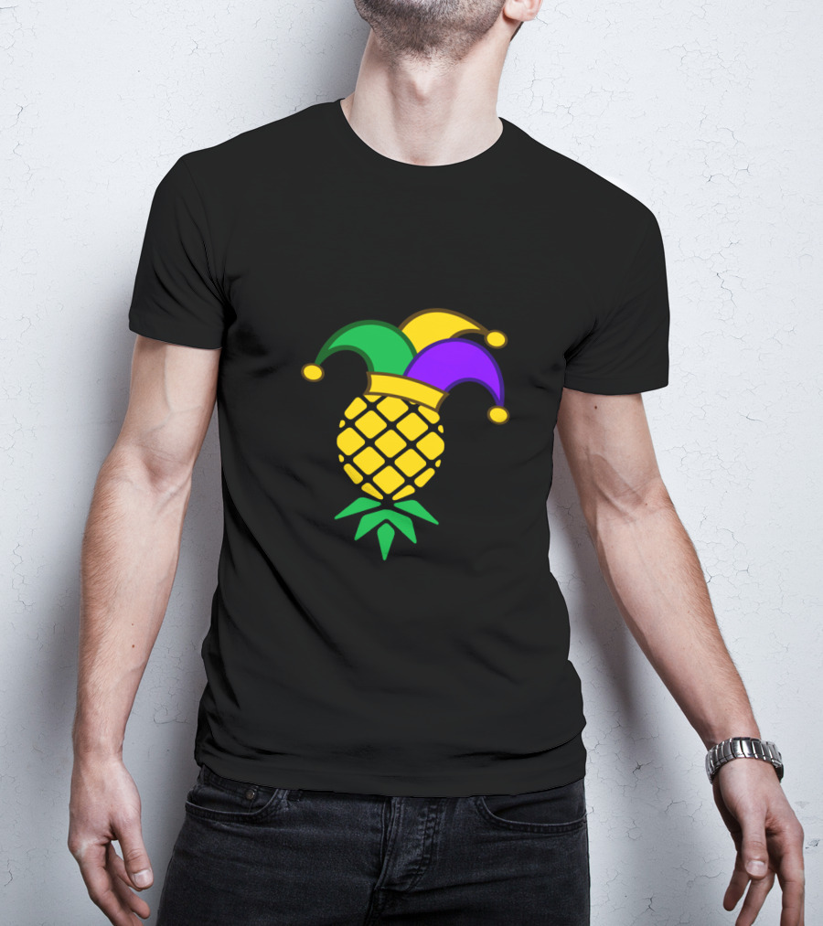 Upside Down Pineapple Jester Hat Mardi Gras T-Shirt