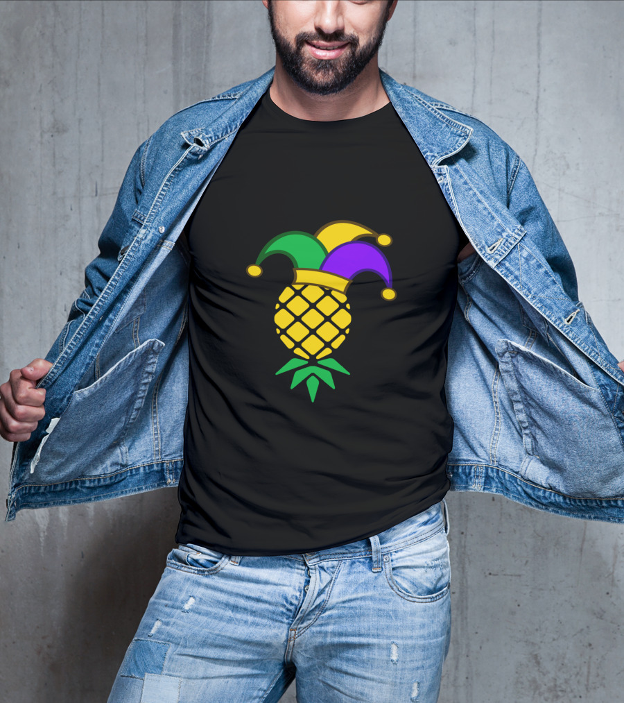 Upside Down Pineapple Jester Hat Mardi Gras T-Shirt