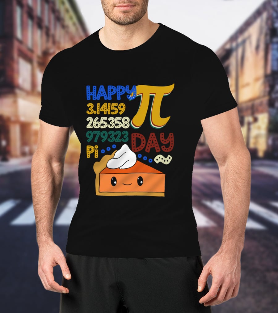 Happy Pi Day Kawaii Pumpkin Pie 3.14159 Vintage Math T-Shirt