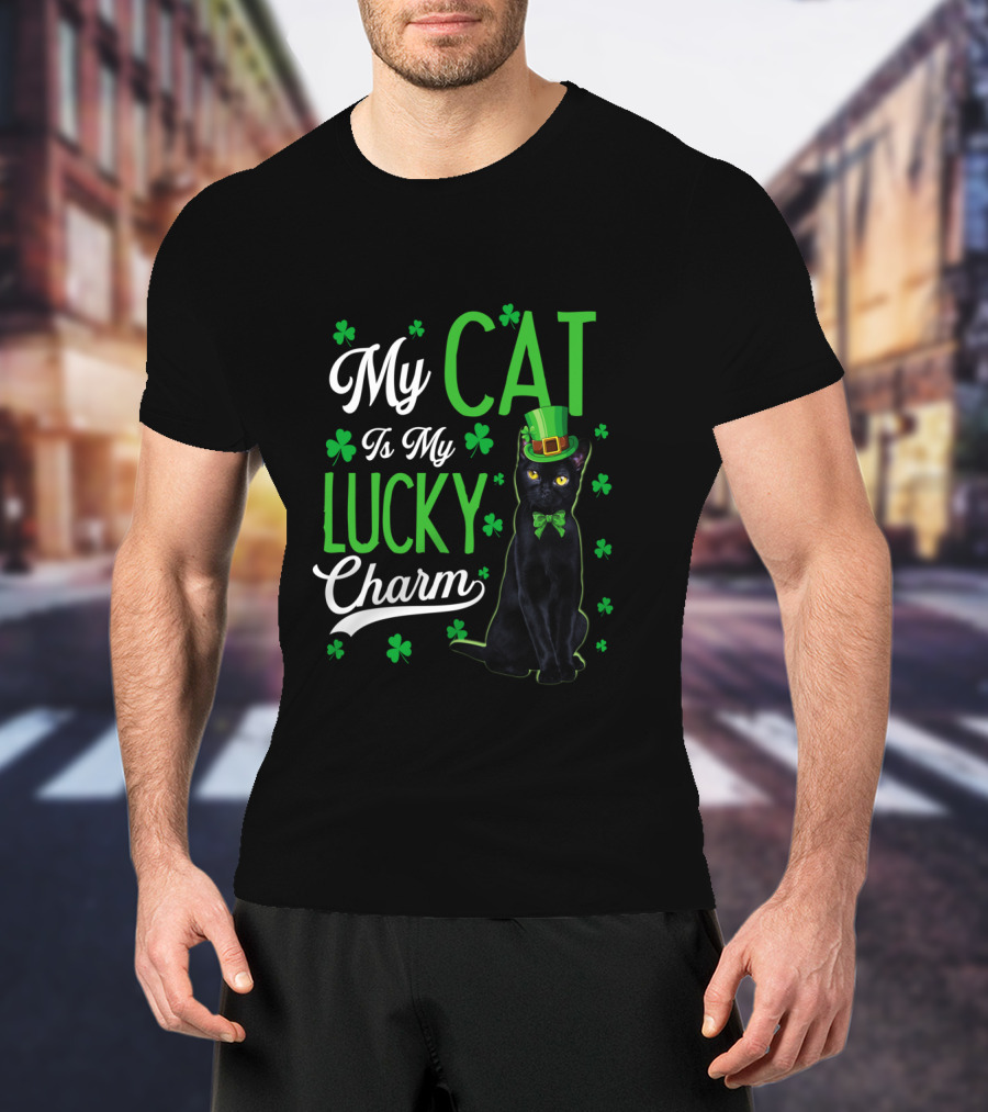 My Cat Is My Lucky Charm Shamrock Hat T-Shirt