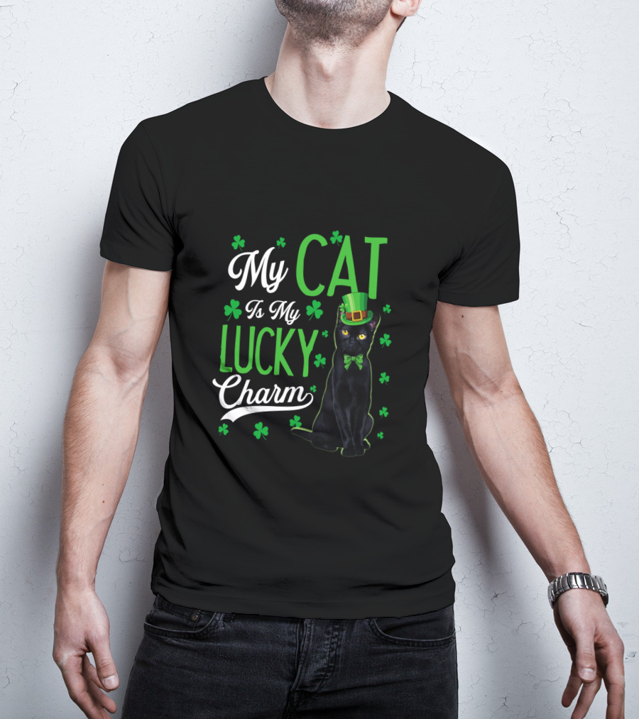 My Cat Is My Lucky Charm Shamrock Hat T-Shirt