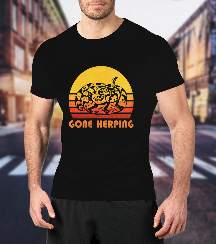 Gone Herping Retro Snake Reptile Animal Amateur T-Shirt
