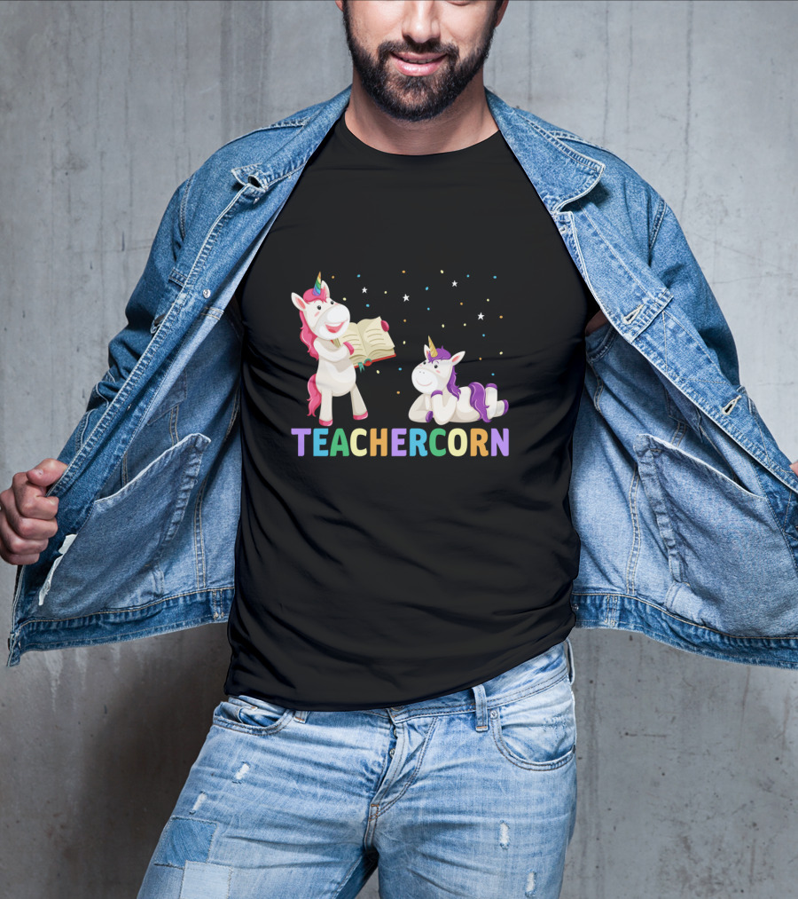 TEACHERCORN Magical Unicorn Teacher Appreciation Stars Book T-Shirt