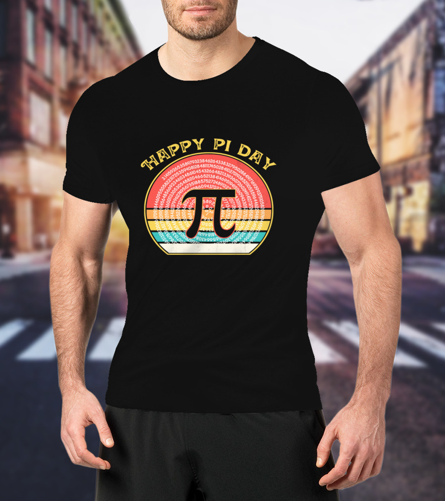 Happy Pi Day Vintage Retro Numbers Pi T-Shirt