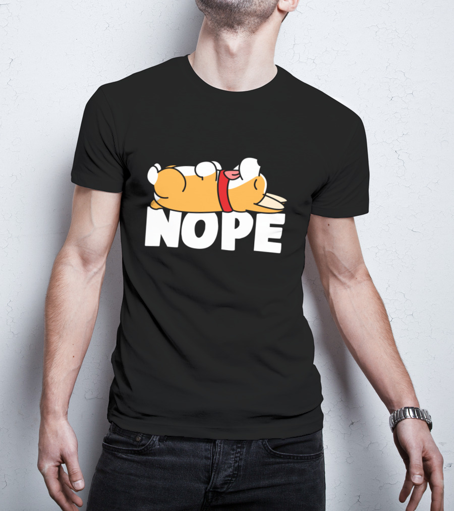Napping Corgi Nope Lazy Dog Lover Funny T-Shirt