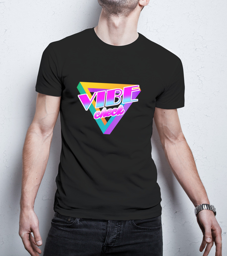 Vibe Check Retro Triangle Neon T-Shirt
