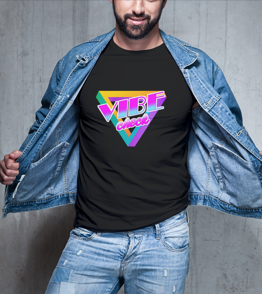Vibe Check Retro Triangle Neon T-Shirt