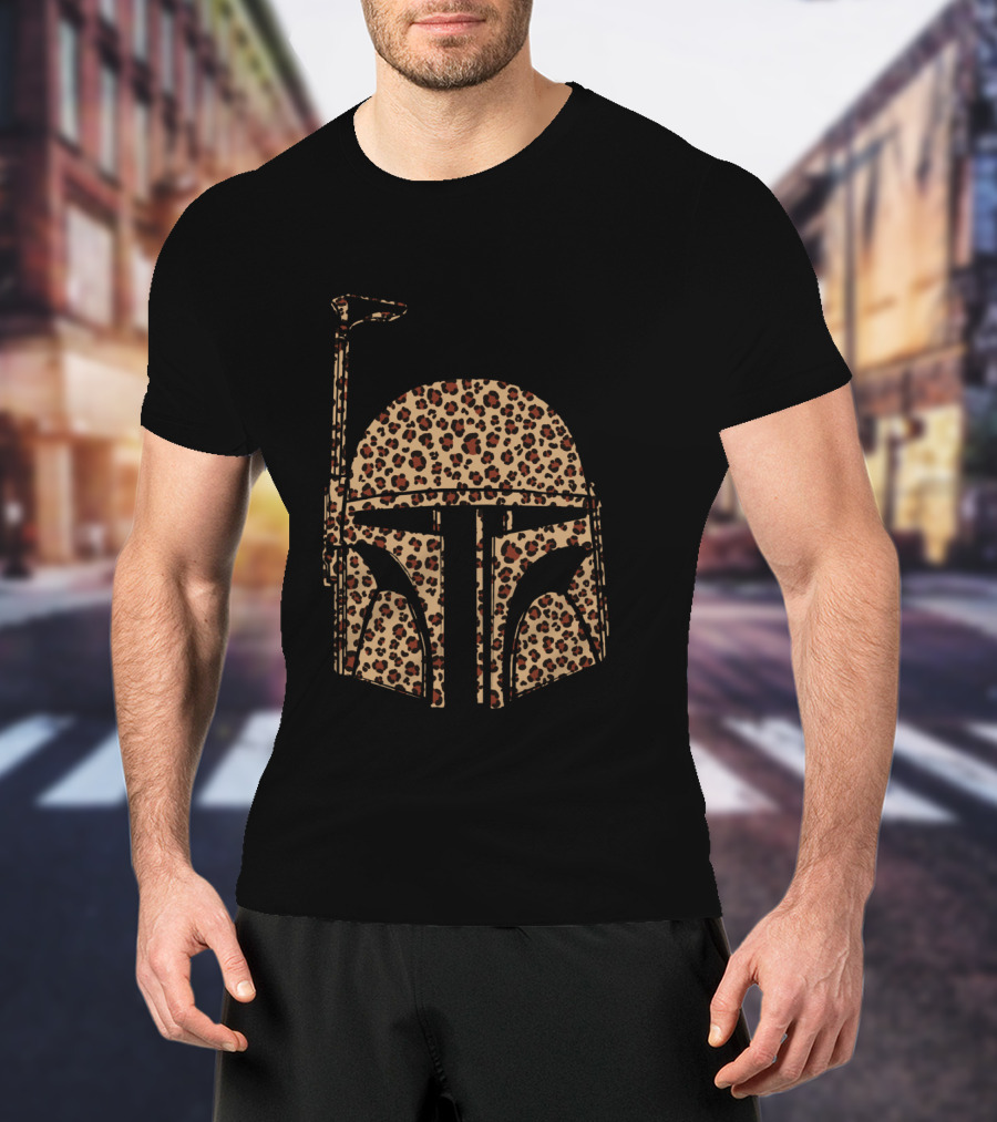 Boba Fett Helmet Cheetah Print T-Shirt