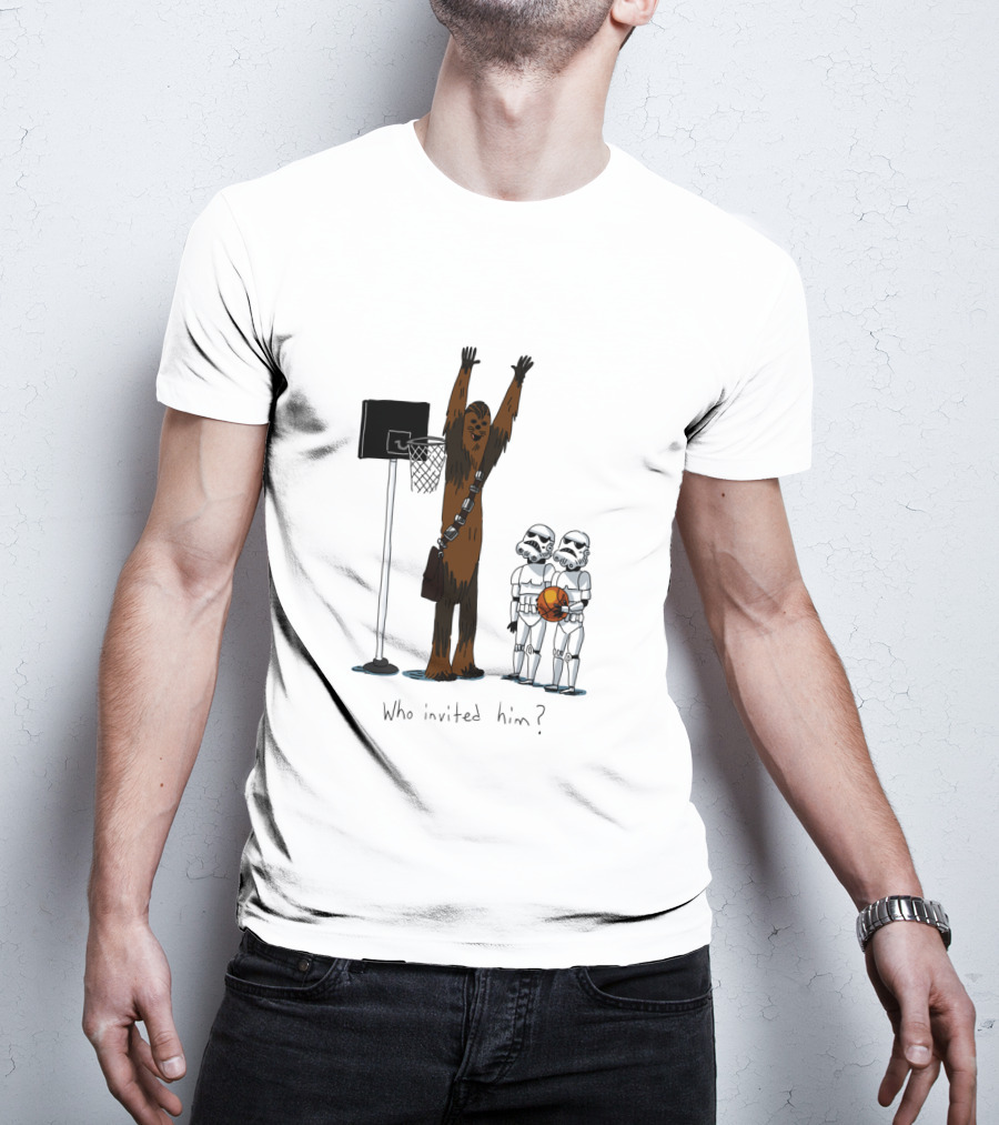 Chewbacca Playing Basketball With Stormtroopers Who Invited Him T-Shirt