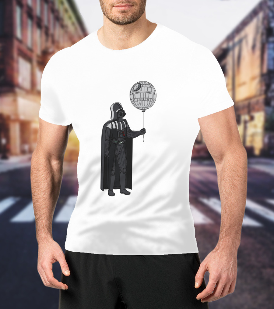 Darth Vader Holding Death Star Shaped Balloon T-Shirt
