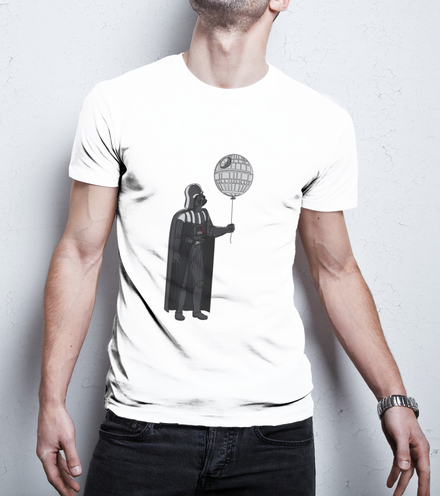 Darth Vader Holding Death Star Shaped Balloon T-Shirt