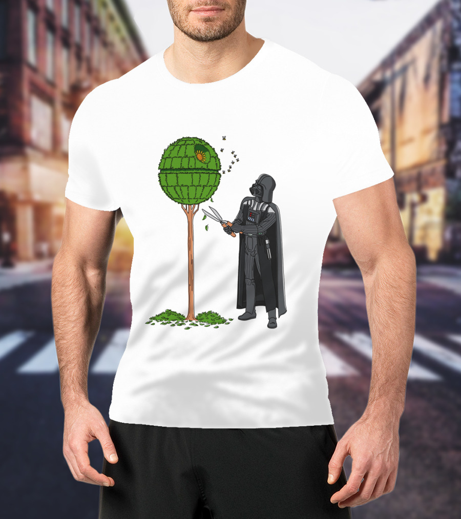 Darth Vader Pruning Death Star Topiary With Hedge Clippers T-Shirt
