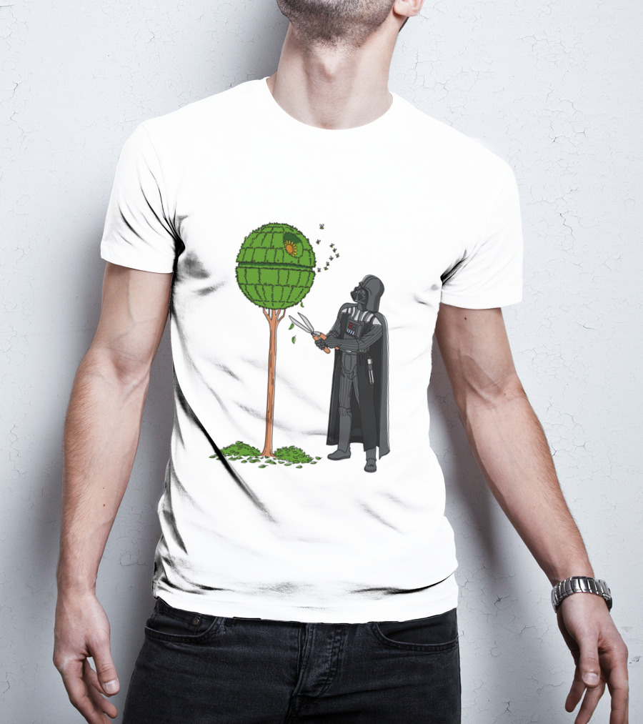 Darth Vader Pruning Death Star Topiary With Hedge Clippers T-Shirt
