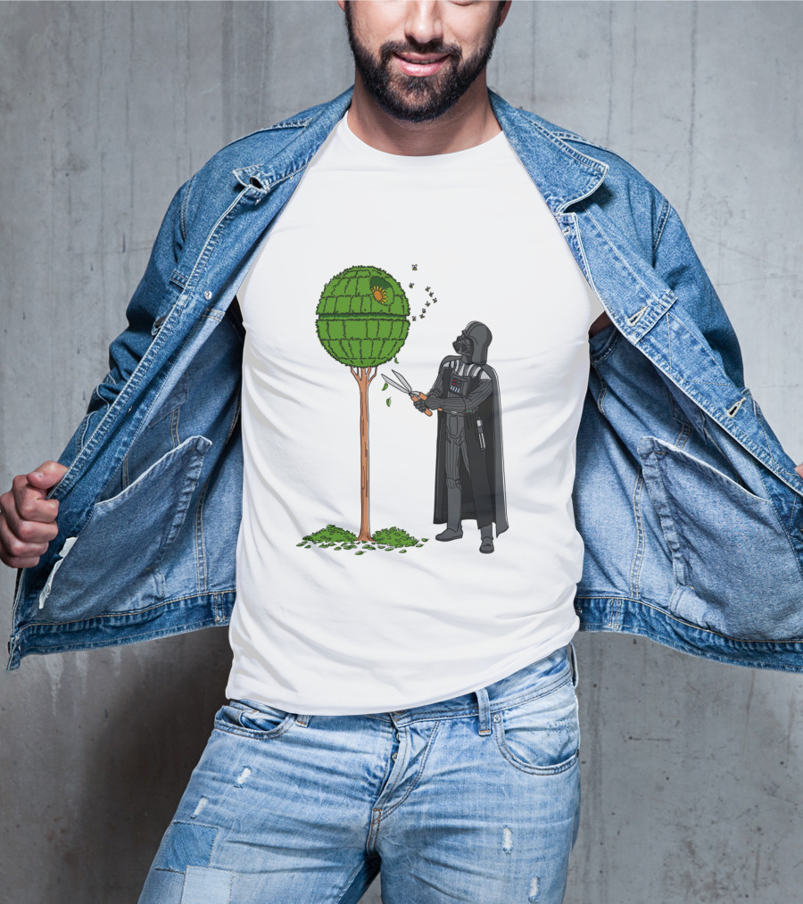 Darth Vader Pruning Death Star Topiary With Hedge Clippers T-Shirt