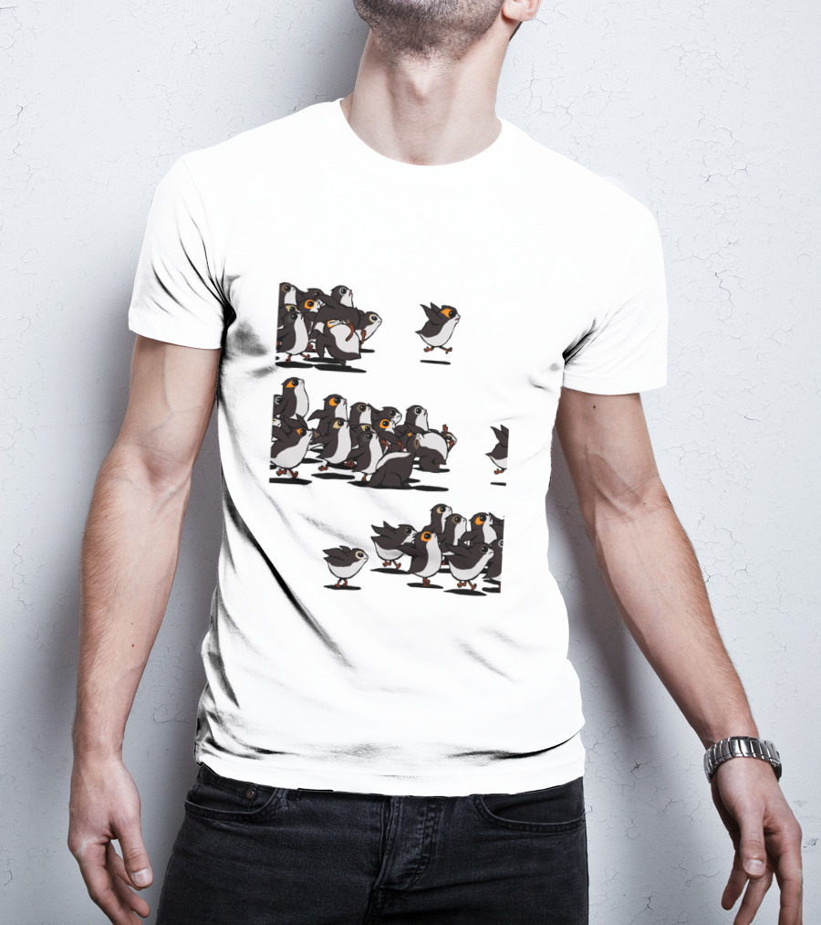 Flock Of Porgs Follow The Leader Star Wars Inspired Porg Fan T-Shirt