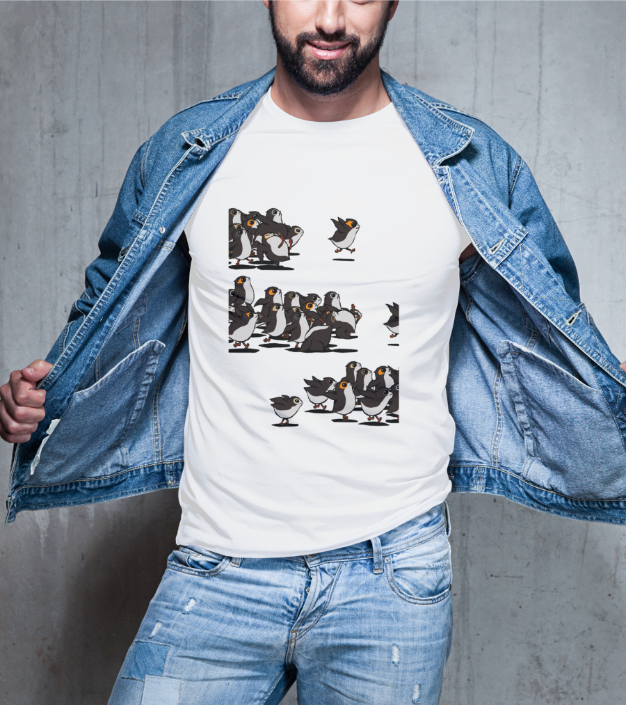 Flock Of Porgs Follow The Leader Star Wars Inspired Porg Fan T-Shirt